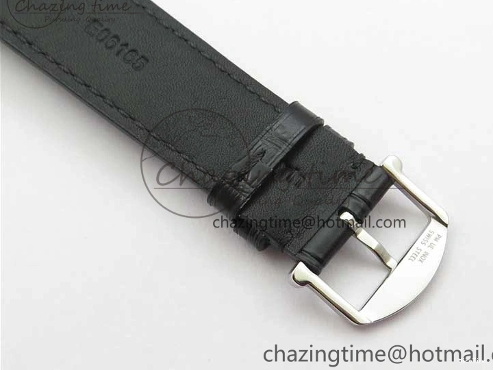 MIROTIME 0308 Vibrant Portofino IW459402 SS MKS 1:1 Best Edition White Dial on Black Leather Strap Miyota 7086